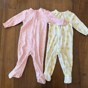 Bundle of 2 George 2 Way Zip Footies Size 6-12 Mo